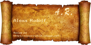 Alexa Rudolf névjegykártya